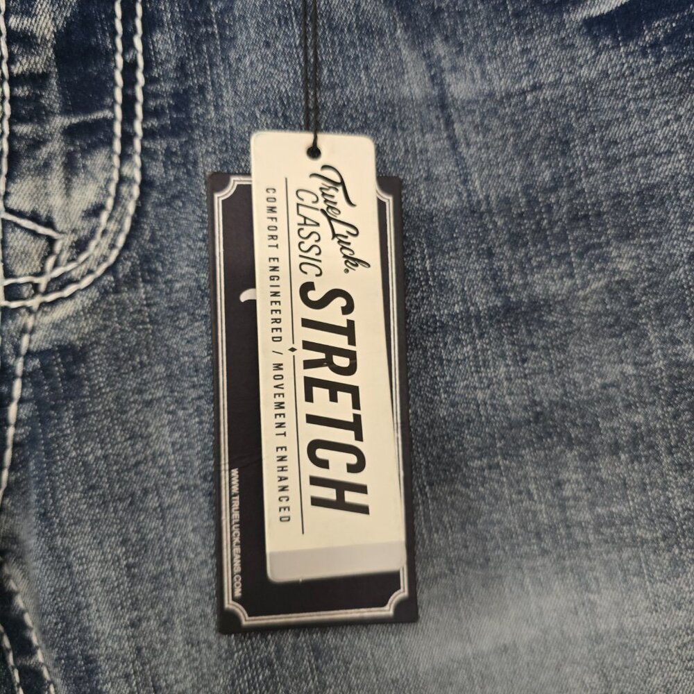 NEW True Luck Straight Fit Stretch Jeans Men's Sz 34x30 Flap Pockets NWT - Picture 3 of 11